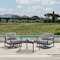 Armen Living Royal and Tiffany 3 Piece Outdoor Patio Swivel Seating Set in Black Aluminum with Teak Wood 840254332614 - alternate 9